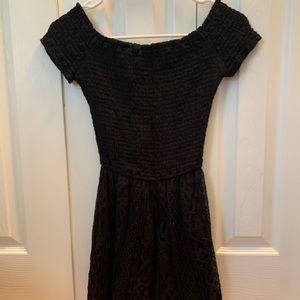 Black Off the Shoulder Lace Romper